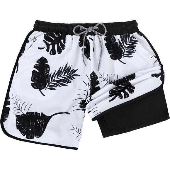 Swim Trunks Quick Dry Bathing Suit for Men with Compression Liner - Picture 4 of 4